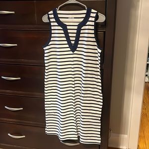 Lands End navy and white striped dress. Size S